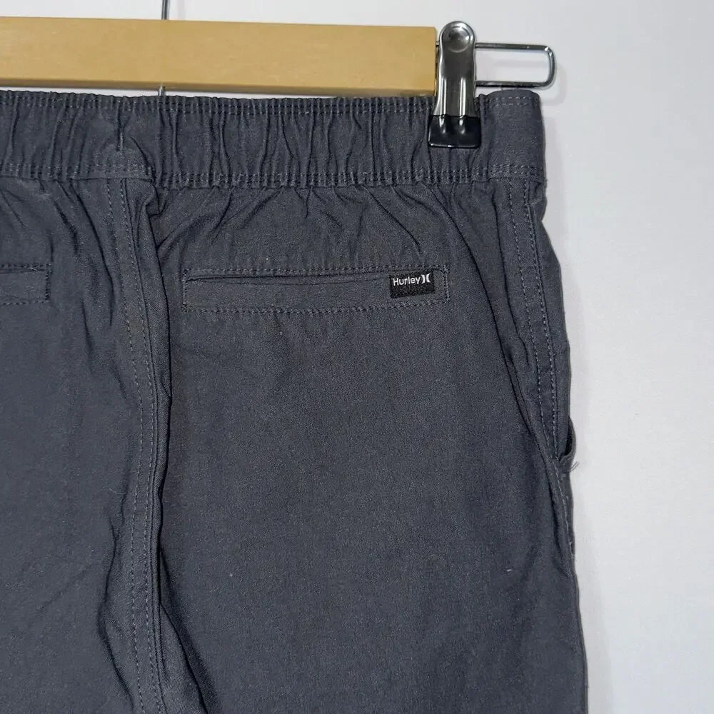 Hurley Black Jogger Pants Elastic Waist Drawstring Cuffed Kids Size 10/12